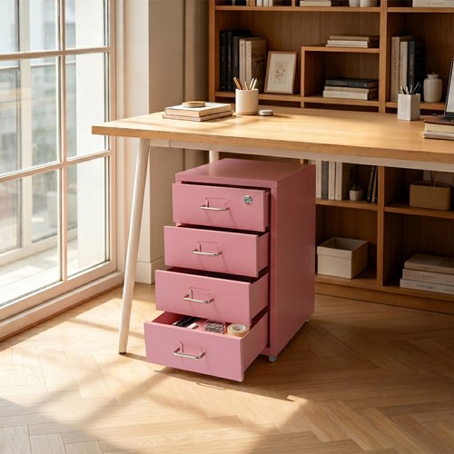 Metallaktenschrank,Rosa
